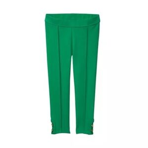 Janie & Jack button cuff ponte pants 6 Girls green
